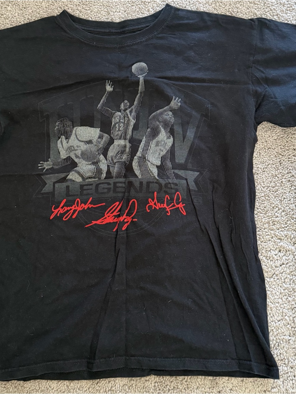 Men's Black 'Legends' Basketball Graphic Tee Sz s